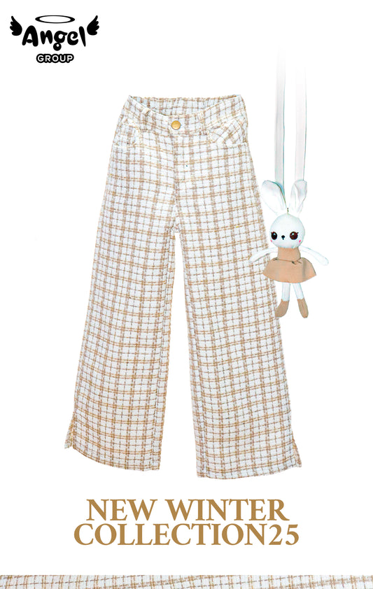 Girls' plaid pants with toys